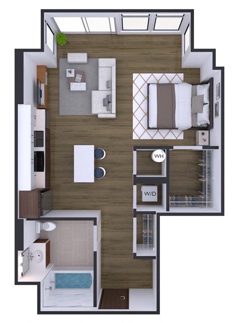 1 bedroom 1 bathroom I at Artline Apartments, Washington-DC